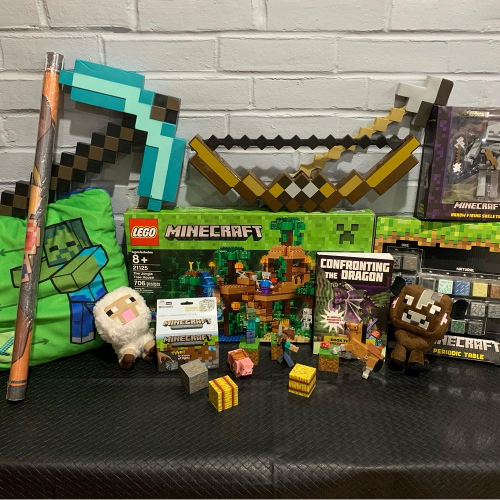 Various Minecraft collectibles